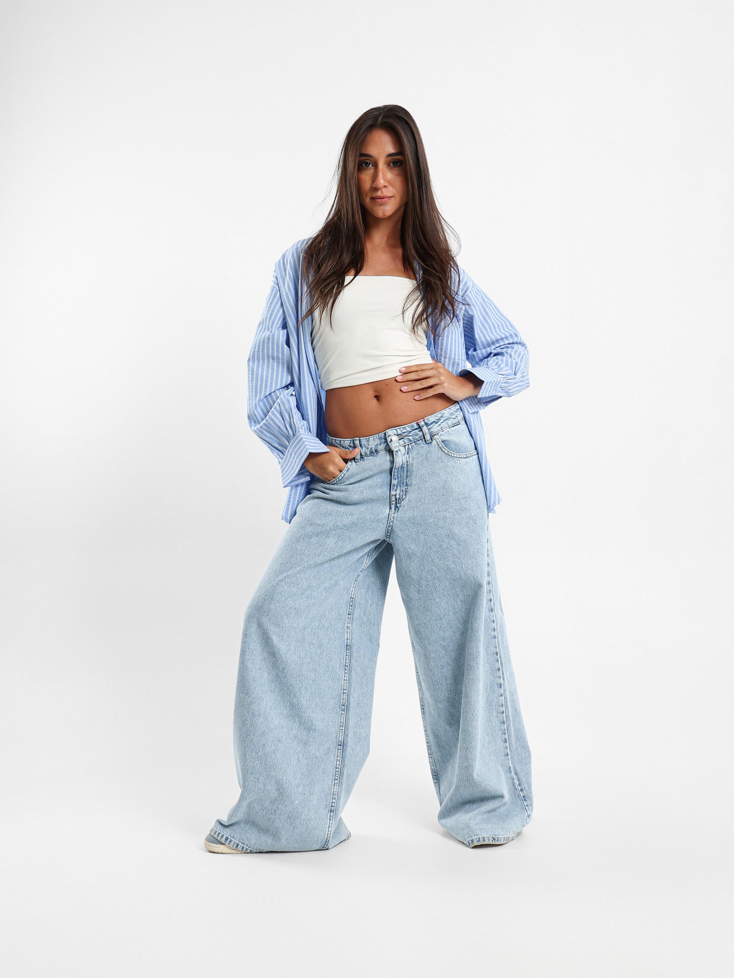 Oversized Striped Poplin Shirt