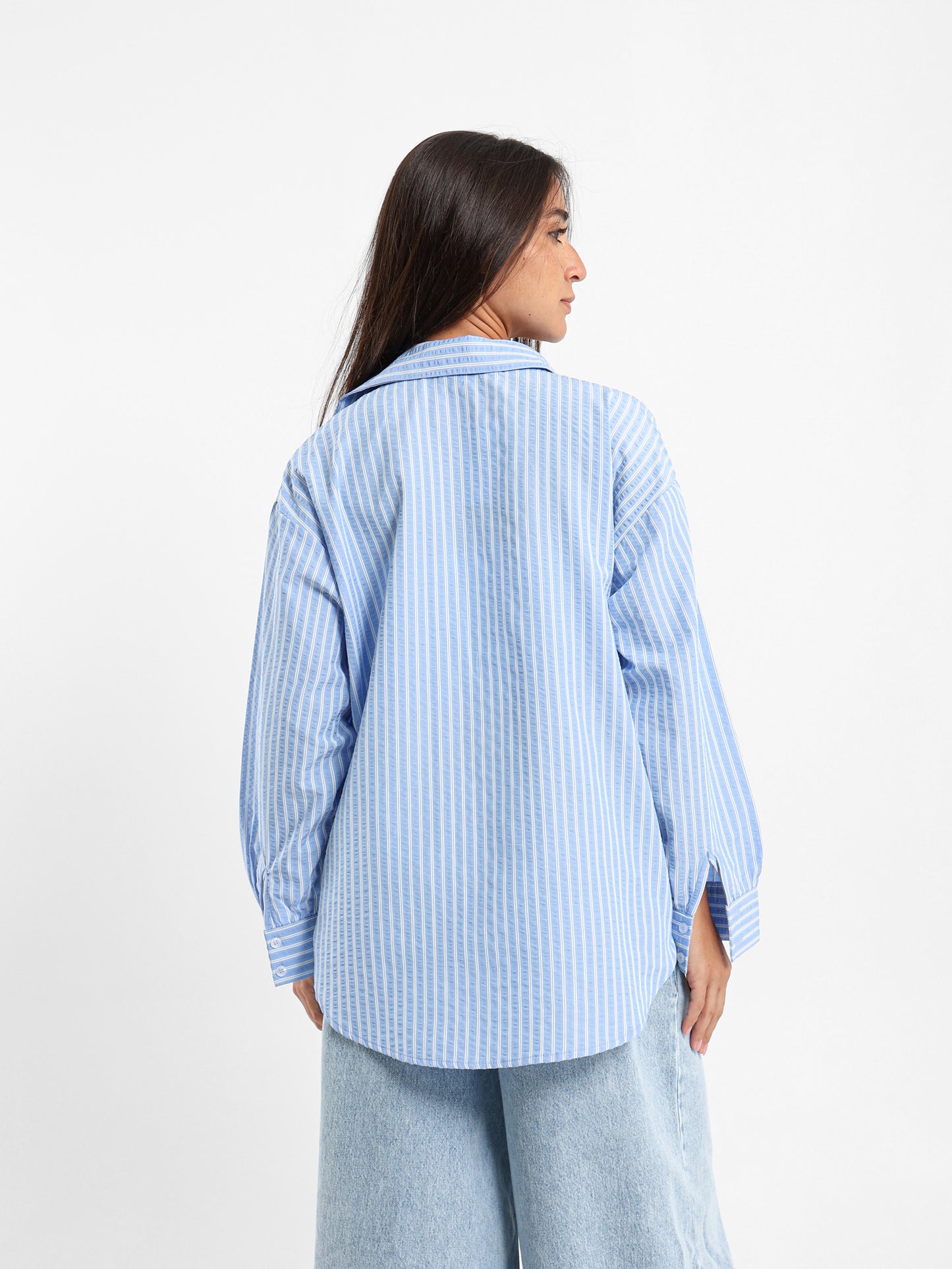 Oversized Striped Poplin Shirt