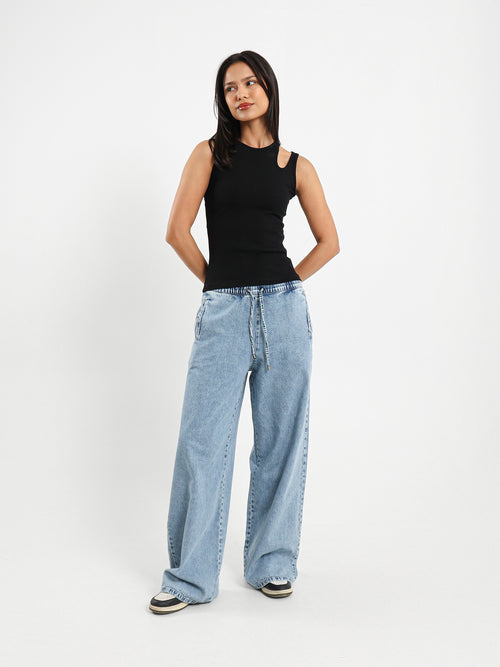Ribbed Cut-Out Top