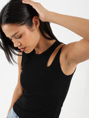 Ribbed Cut-Out Top