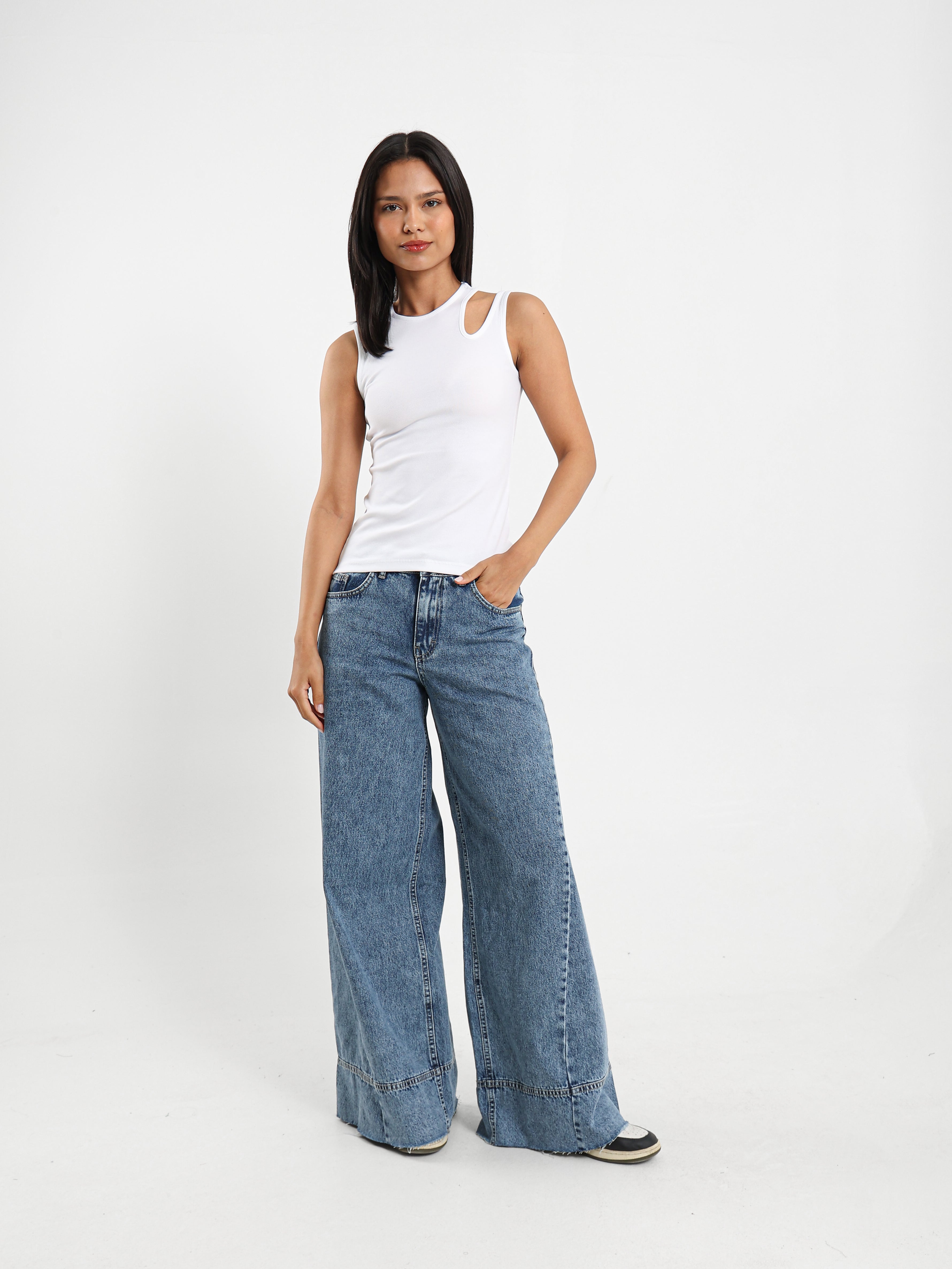 Ribbed Cut-Out Top