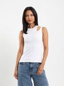 Ribbed Cut-Out Top