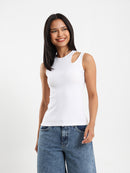 Ribbed Cut-Out Top