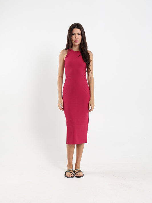 Fitted Sleeveless Midi Dress