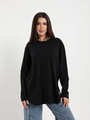 Long Sleeve Round Hem T-Shirt