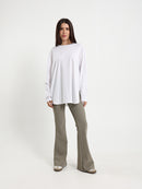 Long Sleeve Round Hem T-Shirt