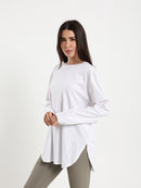 Long Sleeve Round Hem T-Shirt