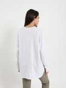 Long Sleeve Round Hem T-Shirt