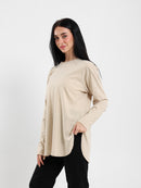 Long Sleeve Round Hem T-Shirt