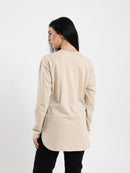 Long Sleeve Round Hem T-Shirt