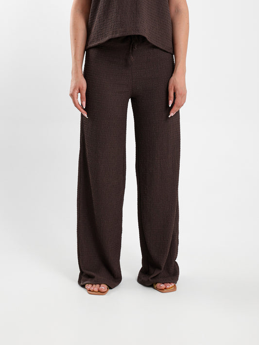Textured Wide Leg Trousers