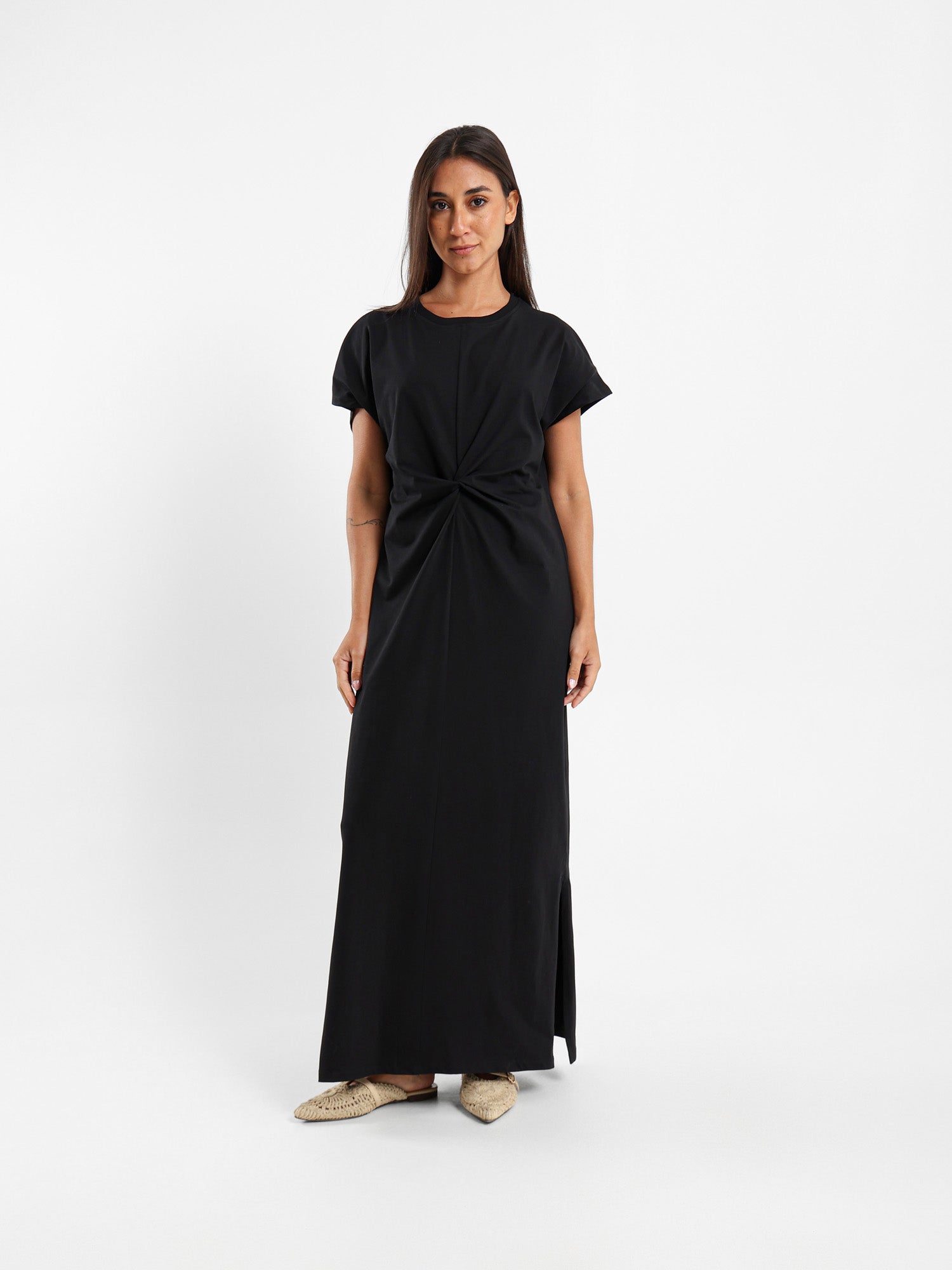 Front Knotted Long T-Shirt Dress – OzoneEgypt