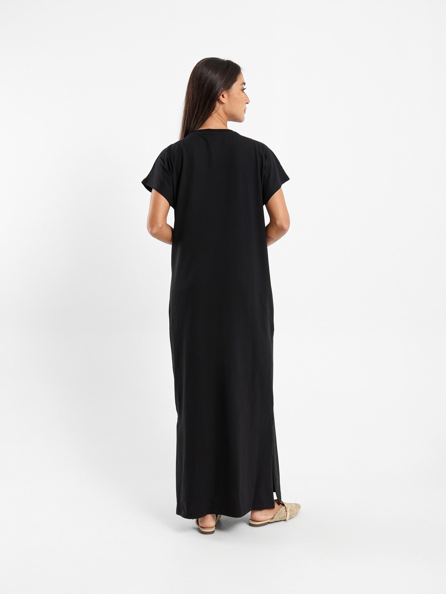 Front Knotted Long T-Shirt Dress
