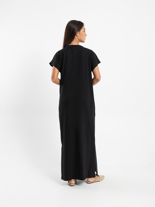 Front Knotted Long T-Shirt Dress