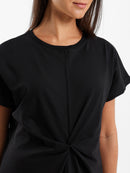 Front Knotted Long T-Shirt Dress