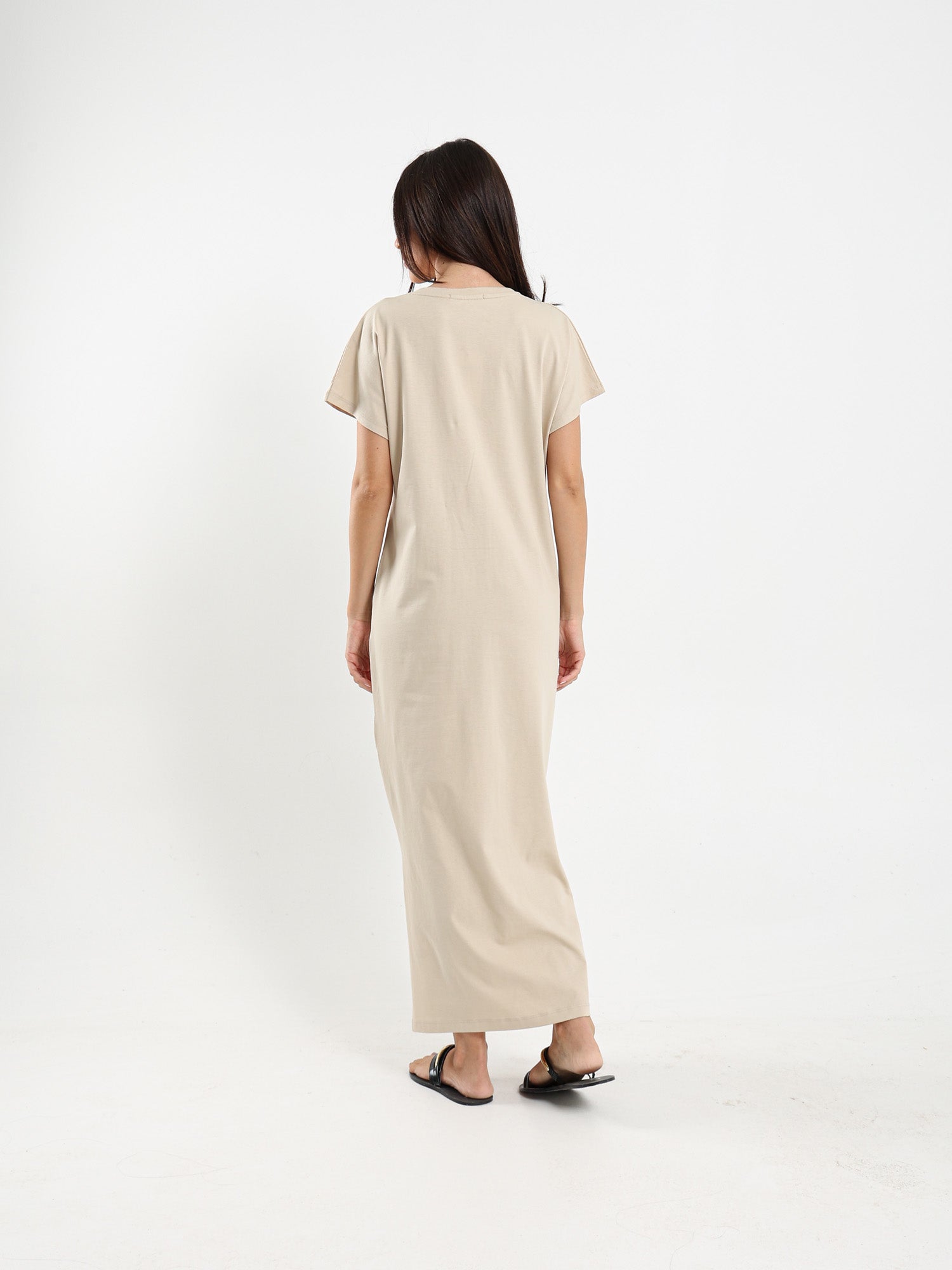Front Knotted Long T-Shirt Dress