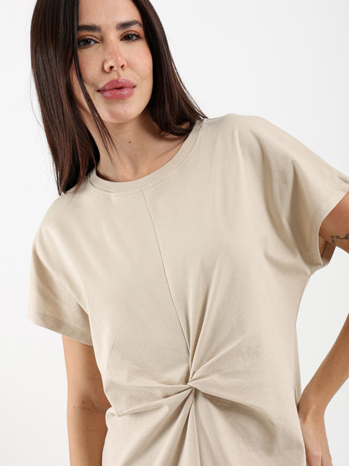 Front Knotted Long T-Shirt Dress