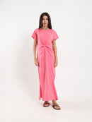 Front Knotted Long T-Shirt Dress