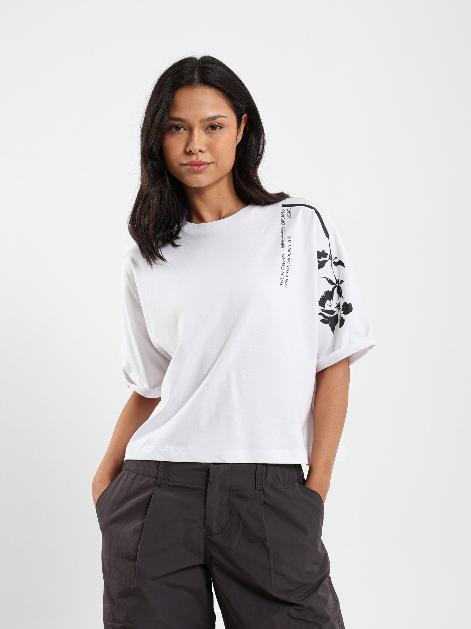 Loose Fit Printed Sleeve T-Shirt