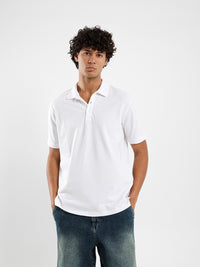 Ribbed Collar Polo Shirt