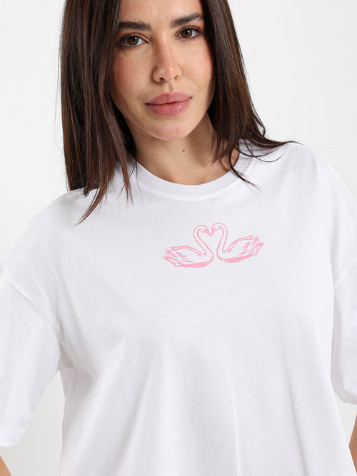 High Low Printed Tee