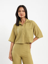 Cropped Wrinkled Shirt