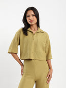 Cropped Wrinkled Shirt