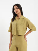 Cropped Wrinkled Shirt