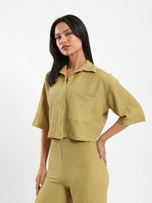 Cropped Wrinkled Shirt