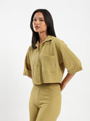Cropped Wrinkled Shirt