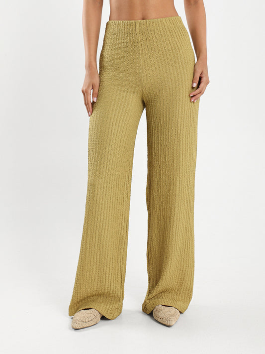 Textured Wide Leg Pants