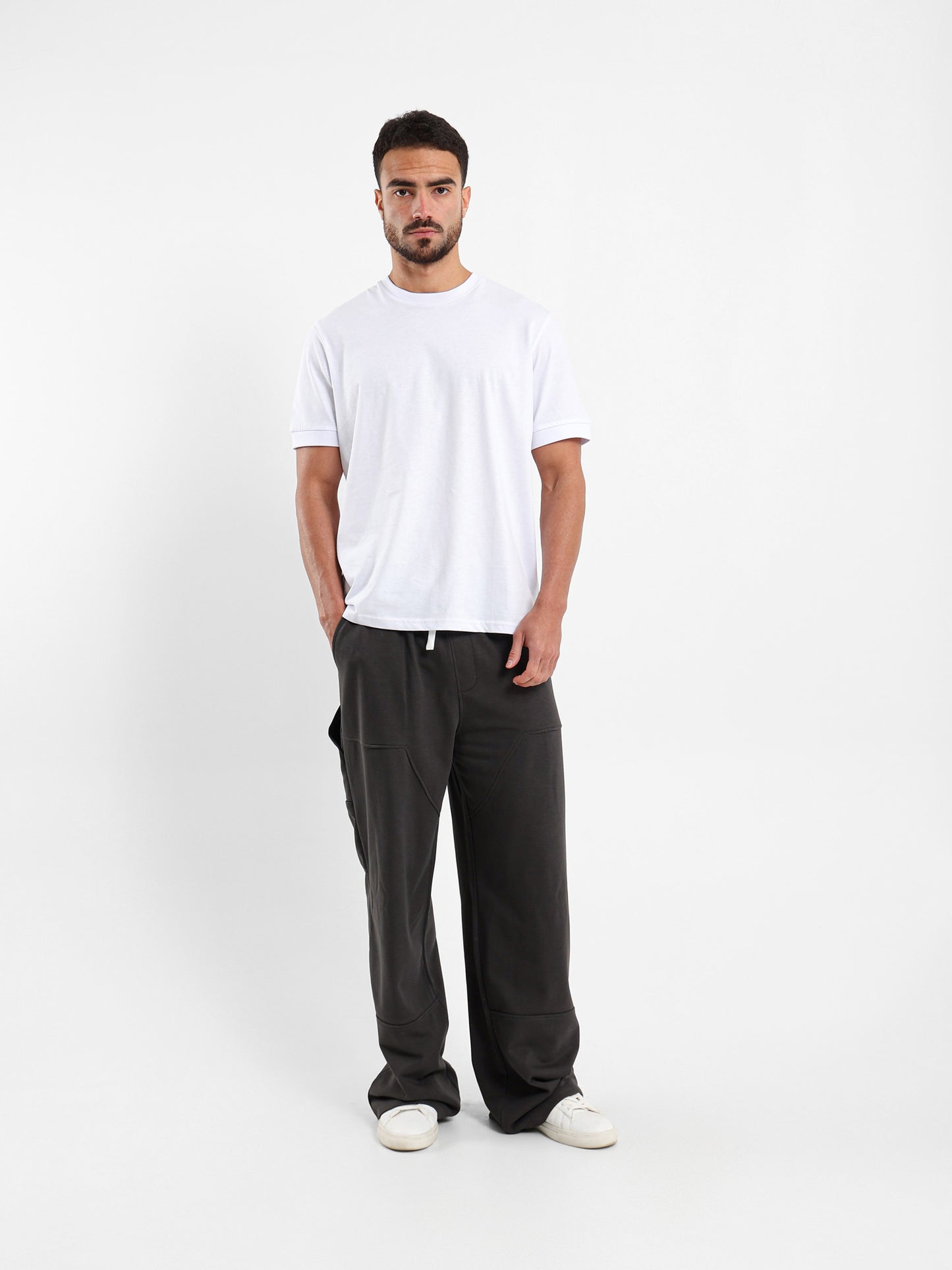 Elasticated Waistband Pants with Panels