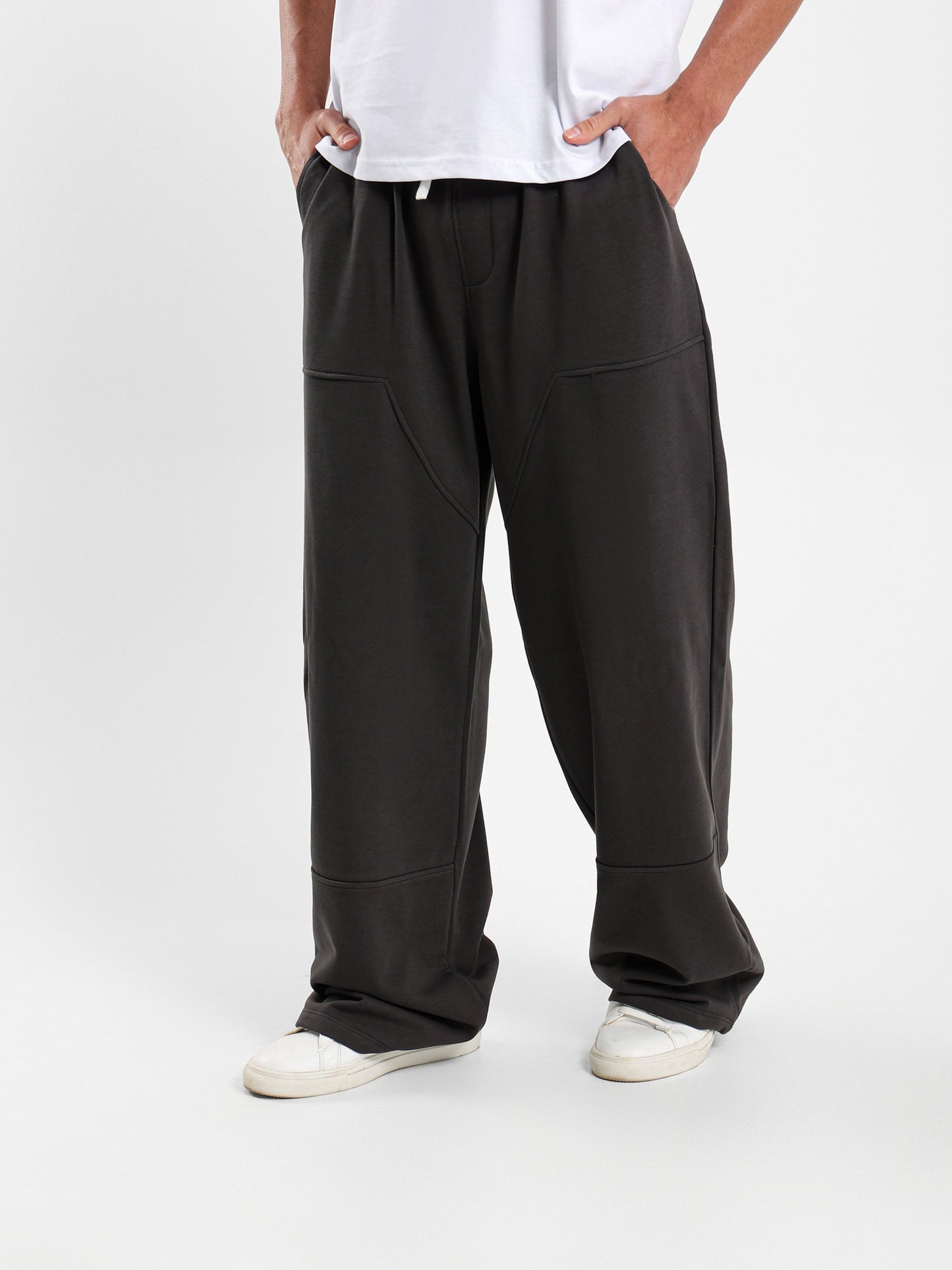 Elasticated Waistband Pants with Panels
