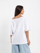 Off Shoulder Printed T-Shirt