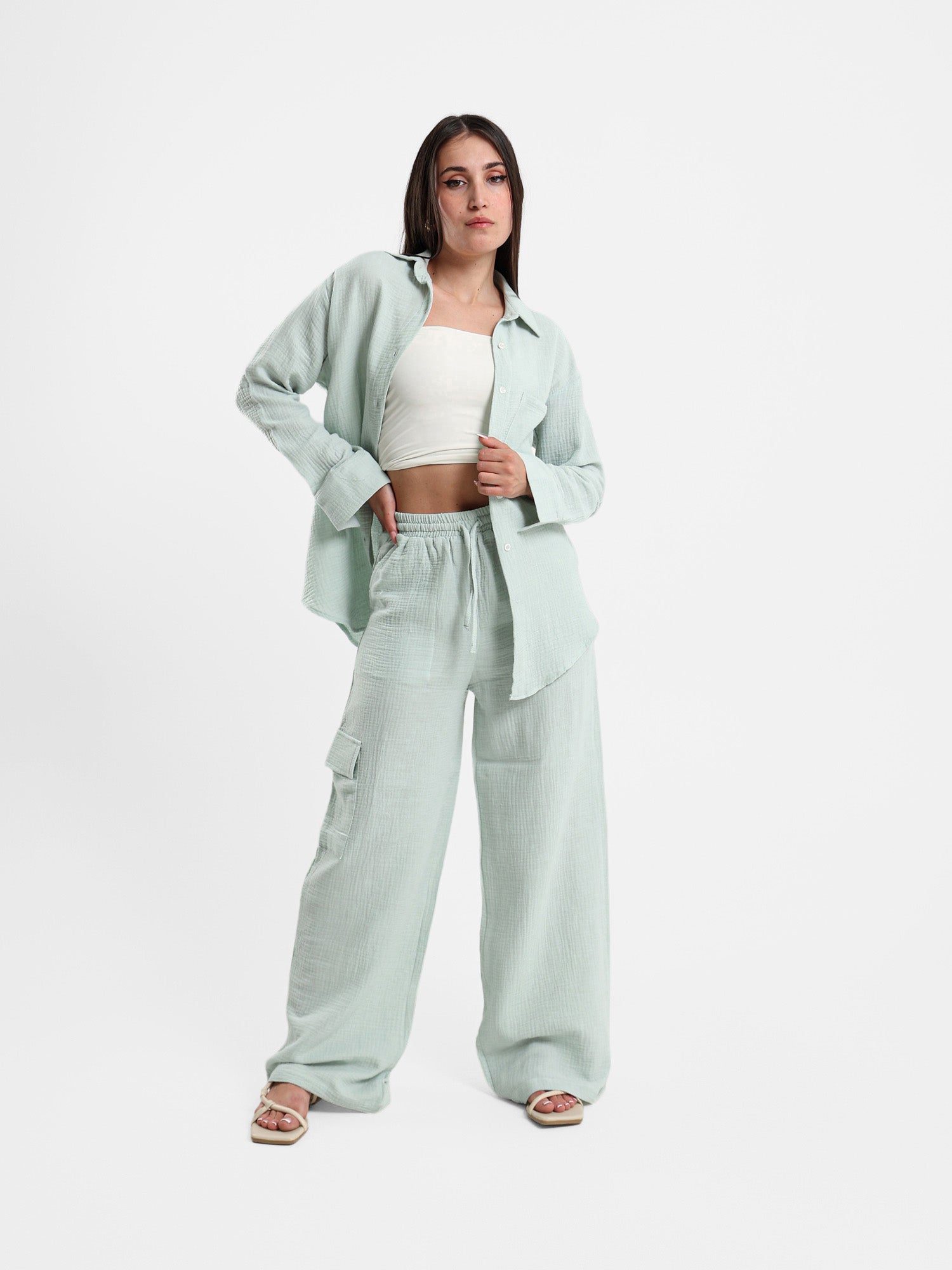 Crinkle Texture Casual Shirt