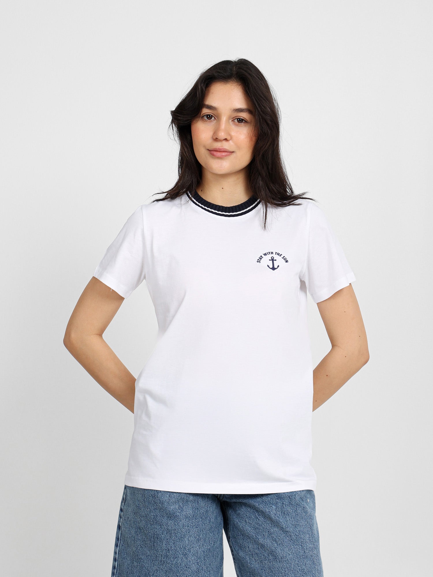 Printed Collar Knit T-Shirt