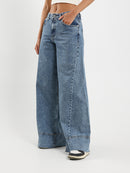 Super Wide-Leg Jeans with Front Seams