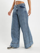 Super Wide-Leg Jeans with Front Seams