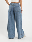 Super Wide-Leg Jeans with Front Seams