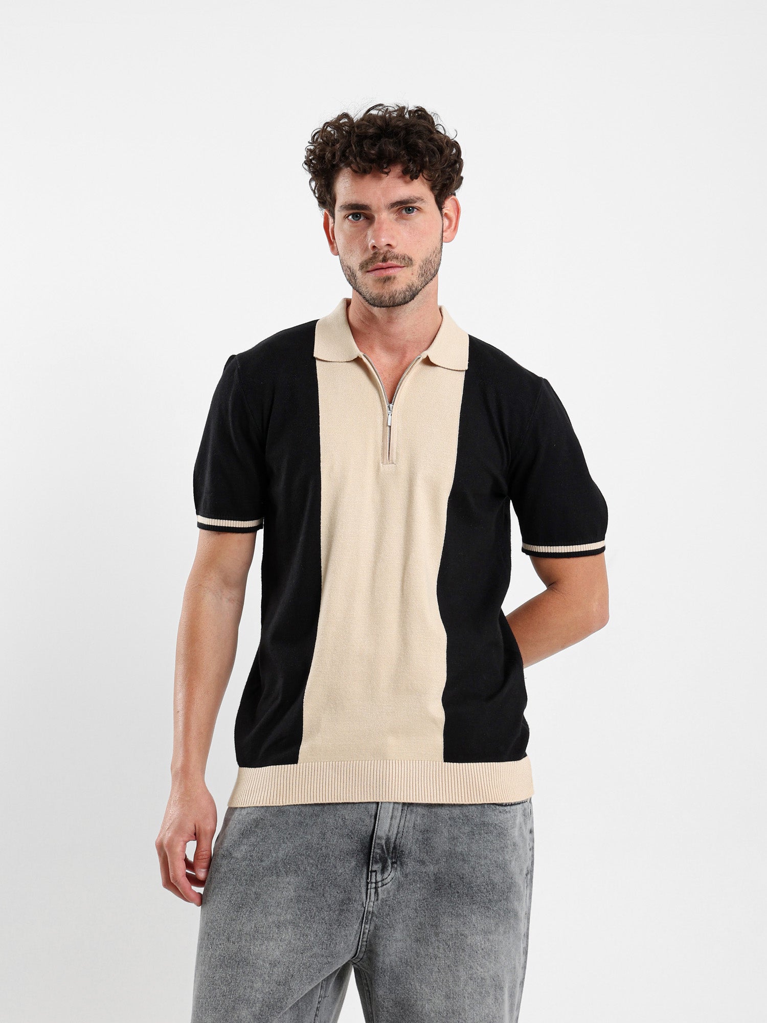 Bi-tone Half-Sleeve Polo