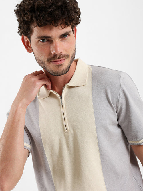 Bi-tone Half-Sleeve Polo