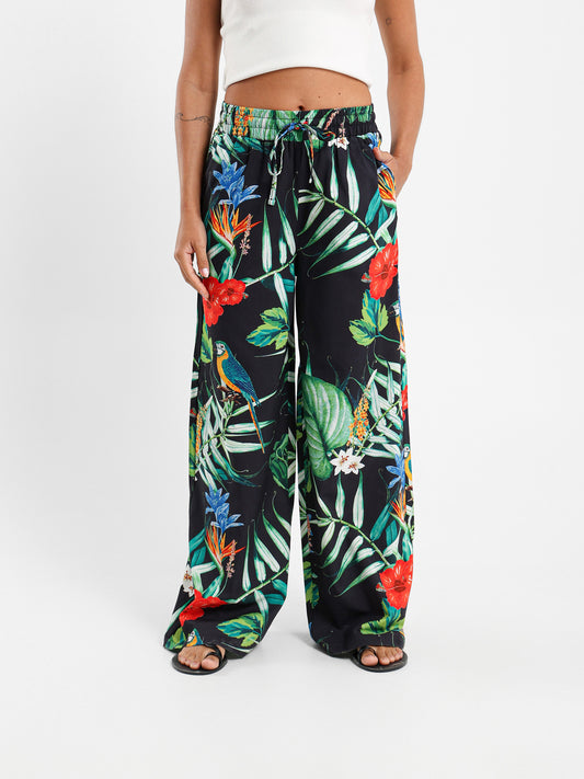 Printed Wide Leg Pants