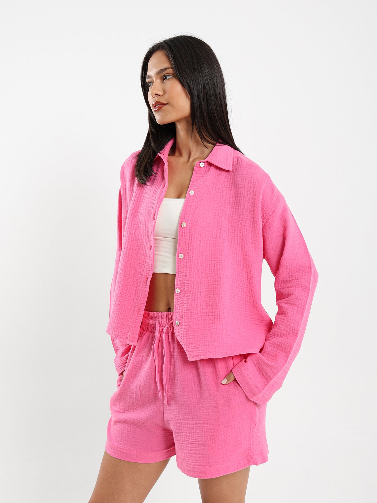 Wrinkled Long Sleeves Shirt