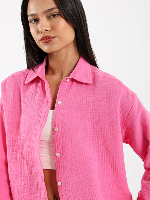 Wrinkled Long Sleeves Shirt