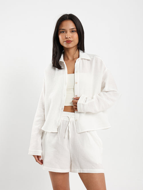Wrinkled Long Sleeves Shirt