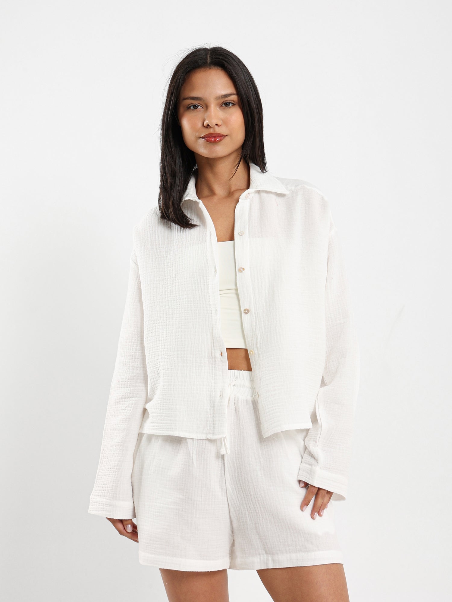 Wrinkled Long Sleeves Shirt