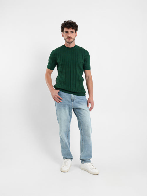 Ribbed Tricot T-Shirt