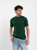 Ribbed Tricot T-Shirt