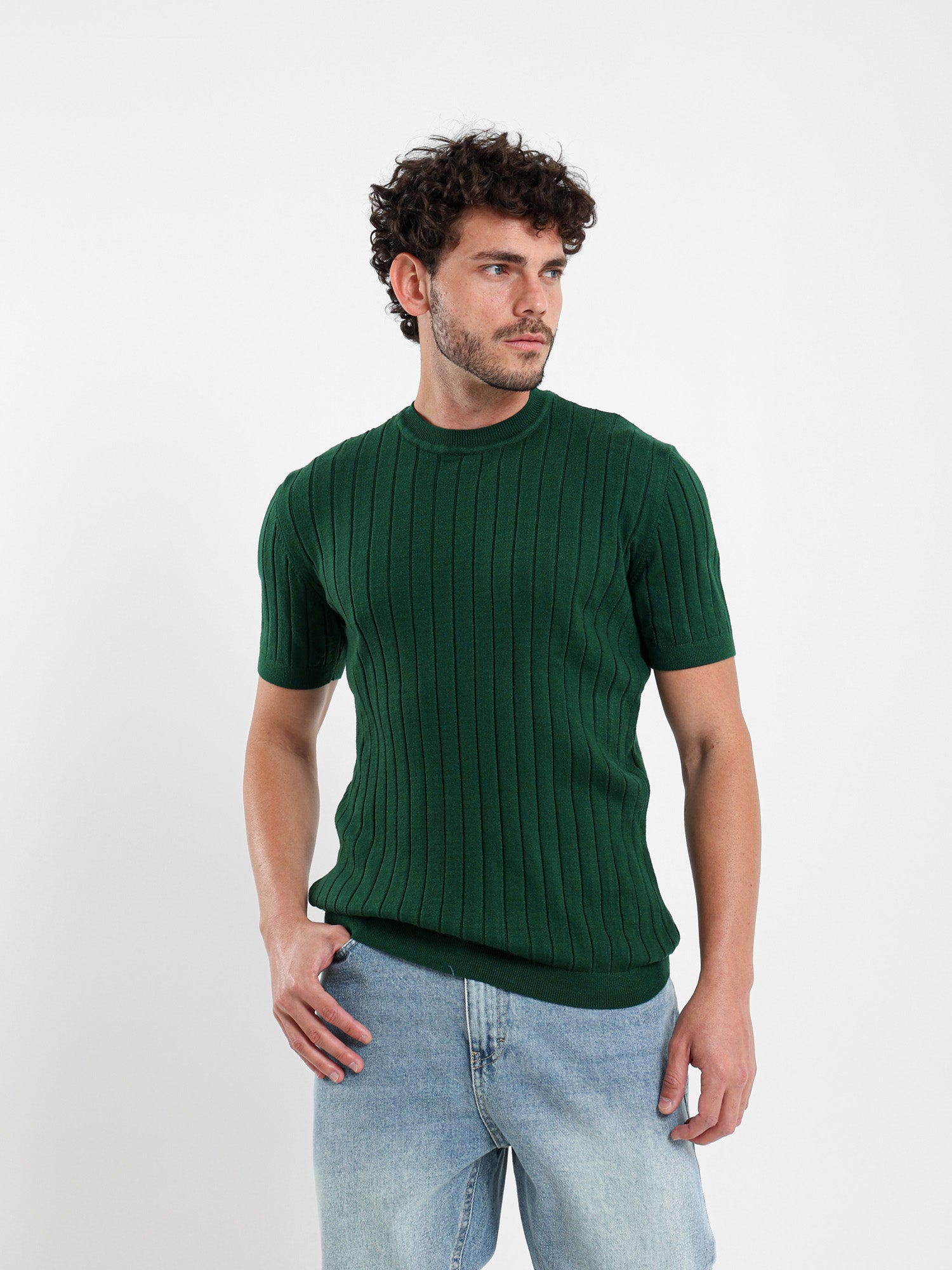 Ribbed Tricot T-Shirt