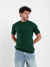 Ribbed Tricot T-Shirt
